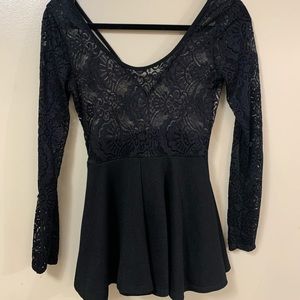Black lace ROMPER